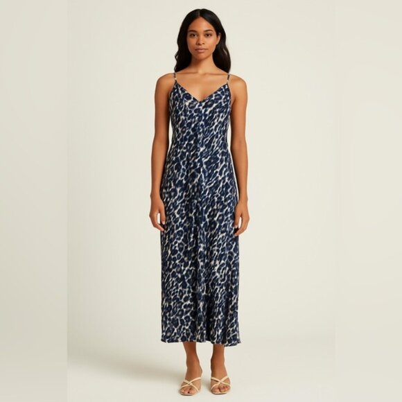 Hudson North Women’s Spaghetti Strap Maxi Slip Dress – Navy/White – Size S/P - Picture 1 of 6